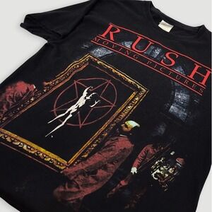 Rush Moving Pictures Band Tee Men Size Medium Black 2010 Rock and Roll Hanes‎